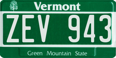 VT license plate ZEV943