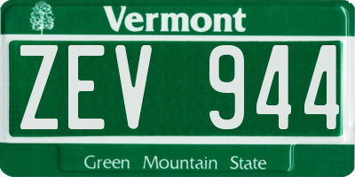 VT license plate ZEV944