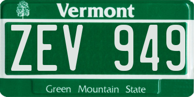 VT license plate ZEV949