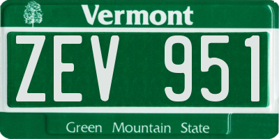 VT license plate ZEV951