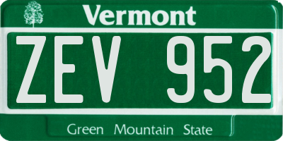 VT license plate ZEV952