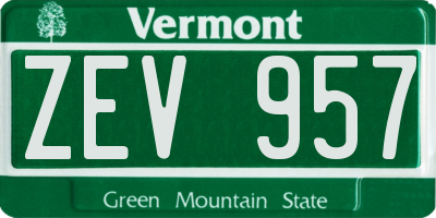 VT license plate ZEV957