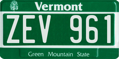 VT license plate ZEV961