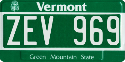 VT license plate ZEV969