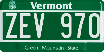 VT license plate ZEV970