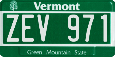 VT license plate ZEV971