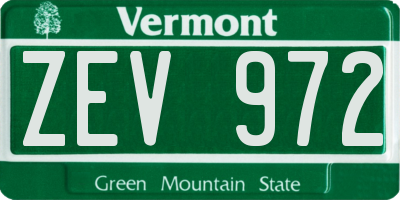 VT license plate ZEV972
