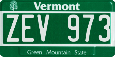 VT license plate ZEV973