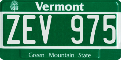 VT license plate ZEV975