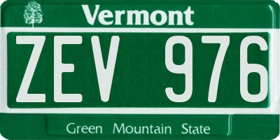 VT license plate ZEV976