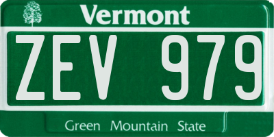 VT license plate ZEV979