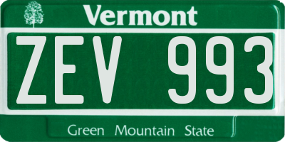 VT license plate ZEV993