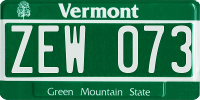VT license plate ZEW073