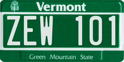 VT license plate ZEW101