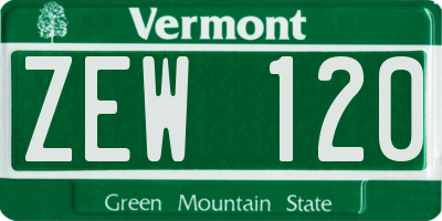 VT license plate ZEW120