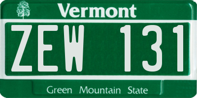 VT license plate ZEW131
