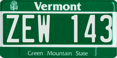VT license plate ZEW143