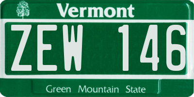 VT license plate ZEW146