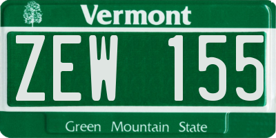 VT license plate ZEW155