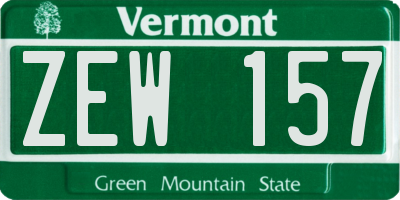 VT license plate ZEW157