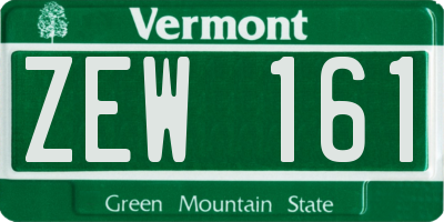 VT license plate ZEW161