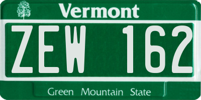 VT license plate ZEW162