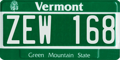 VT license plate ZEW168