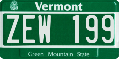 VT license plate ZEW199