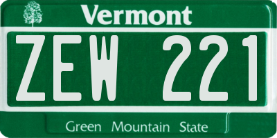 VT license plate ZEW221