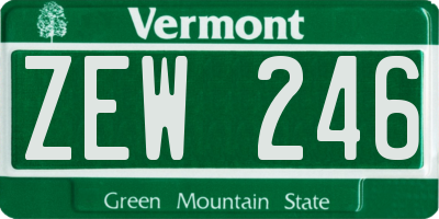 VT license plate ZEW246