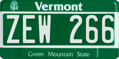 VT license plate ZEW266