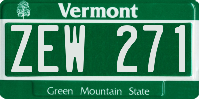 VT license plate ZEW271