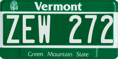 VT license plate ZEW272