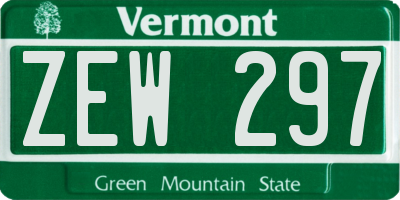 VT license plate ZEW297