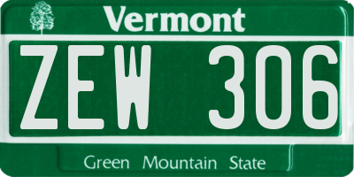 VT license plate ZEW306