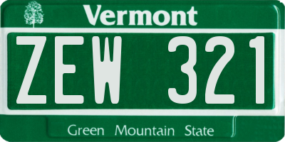 VT license plate ZEW321