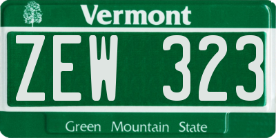 VT license plate ZEW323