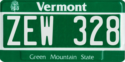 VT license plate ZEW328
