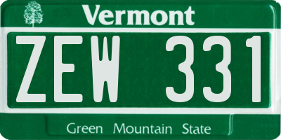 VT license plate ZEW331
