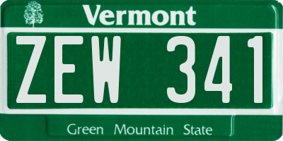 VT license plate ZEW341