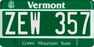 VT license plate ZEW357