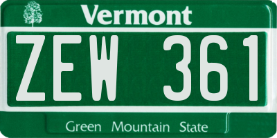 VT license plate ZEW361