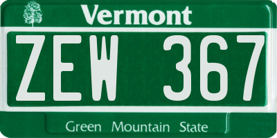 VT license plate ZEW367