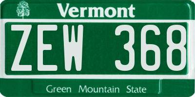VT license plate ZEW368