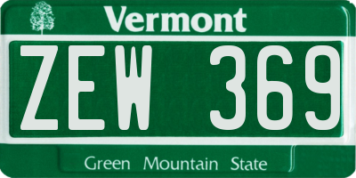 VT license plate ZEW369