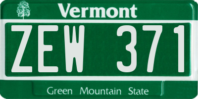 VT license plate ZEW371