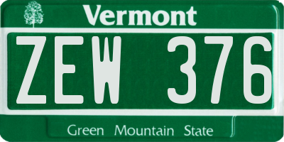 VT license plate ZEW376