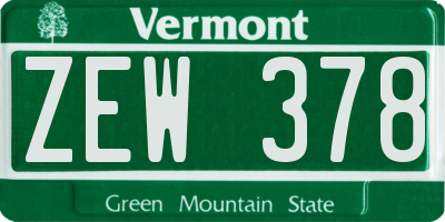 VT license plate ZEW378
