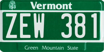 VT license plate ZEW381