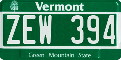 VT license plate ZEW394